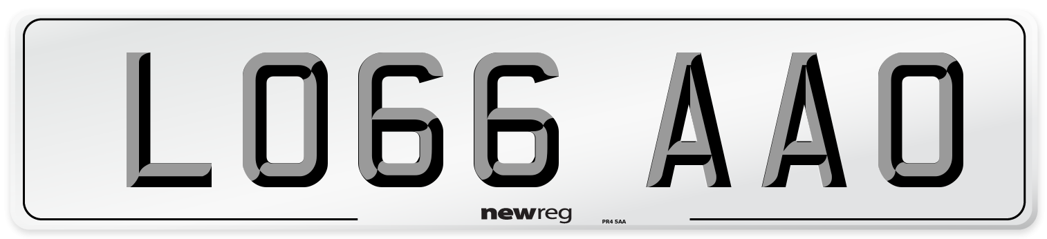 LO66 AAO Number Plate from New Reg